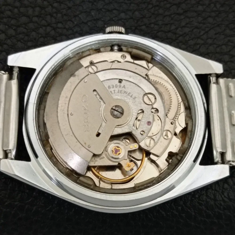 Vintage 1988 Seiko Automatic Mens Silver Watch W/daydate & Arabic accents